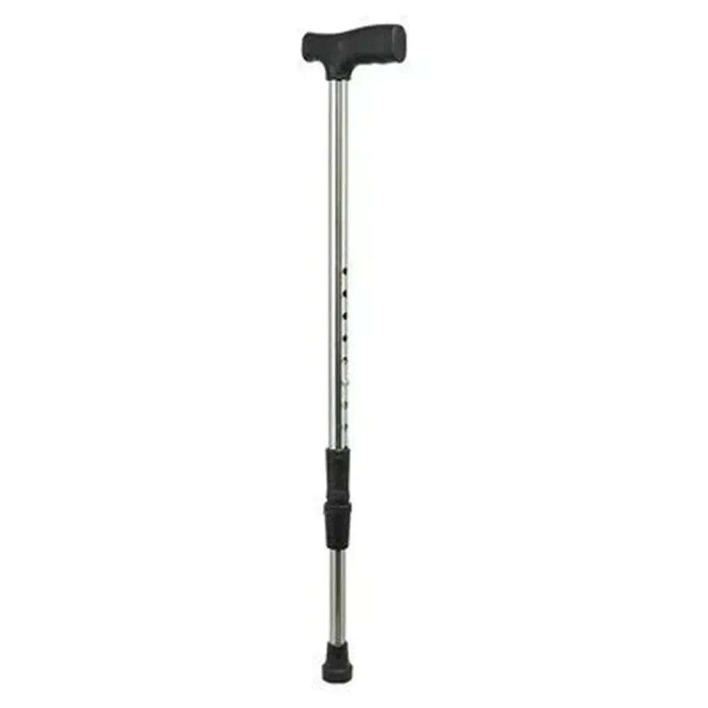 Stainless Steel Walking Stick with Black Handle