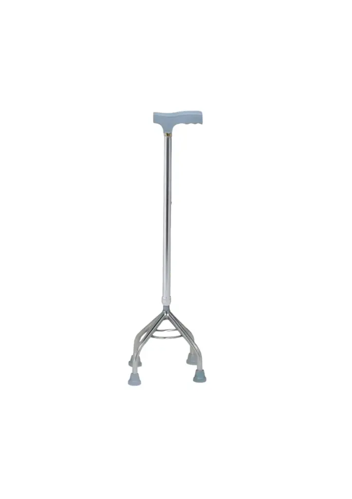 Aluminum tube quad cane with gray handle