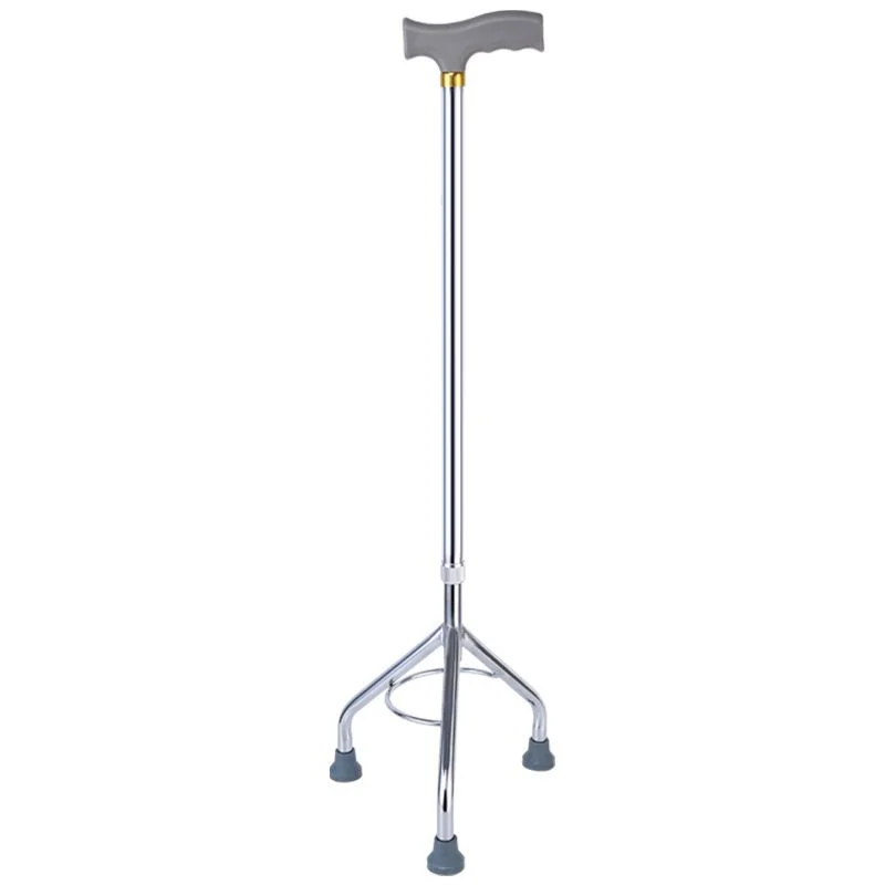 Aluminum Tube Tripod Cane with Gray Handle