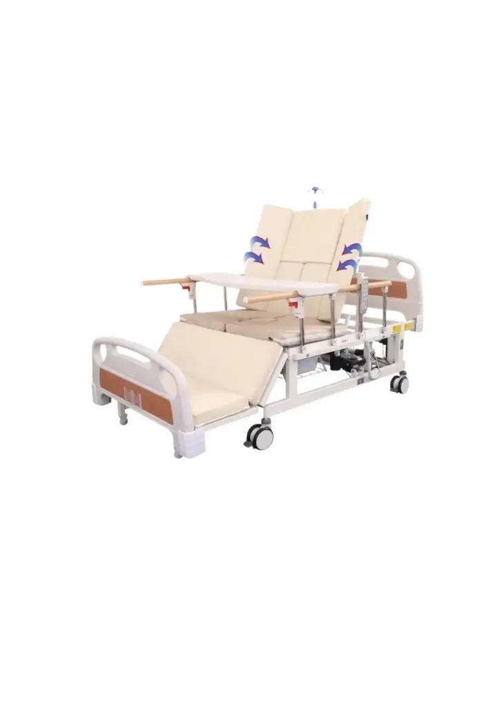全曲手電一體高護欄電動護理床