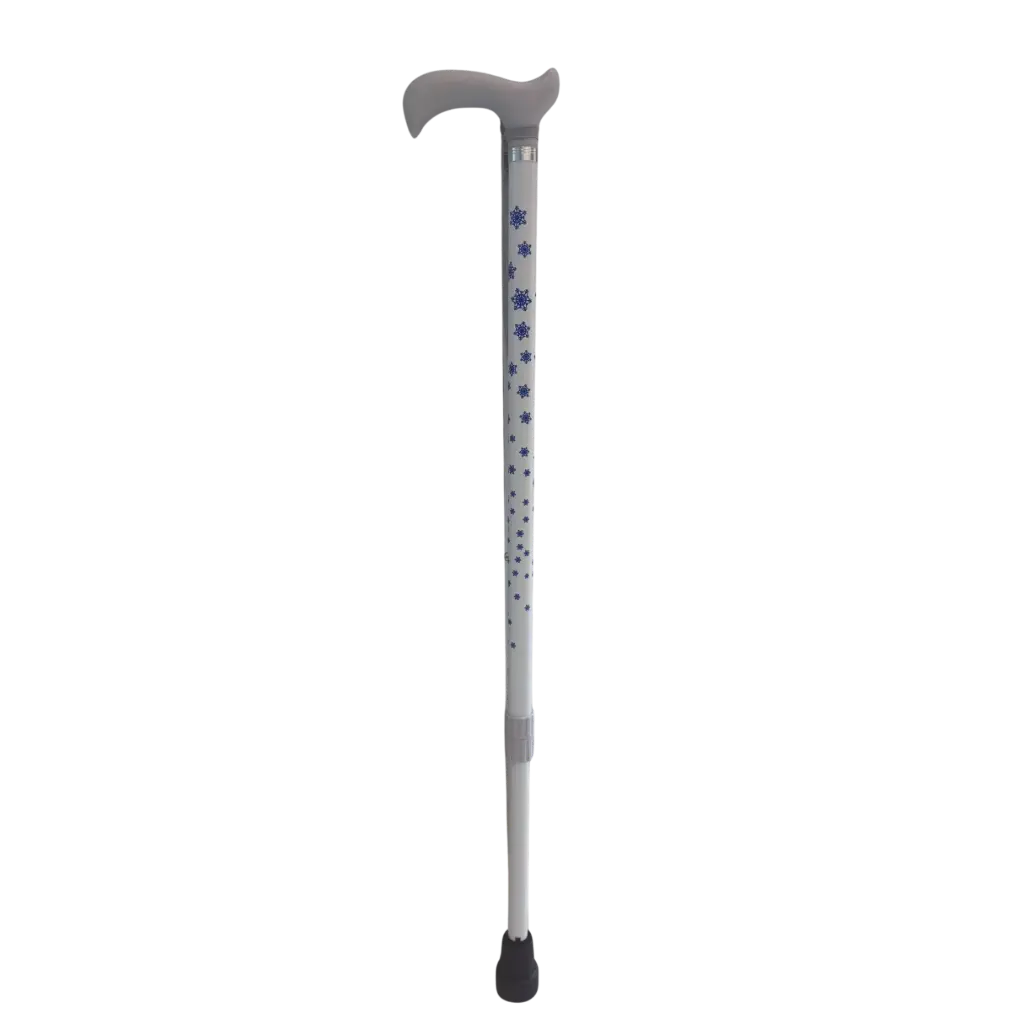 白色花紋碳纖維單腳拐杖