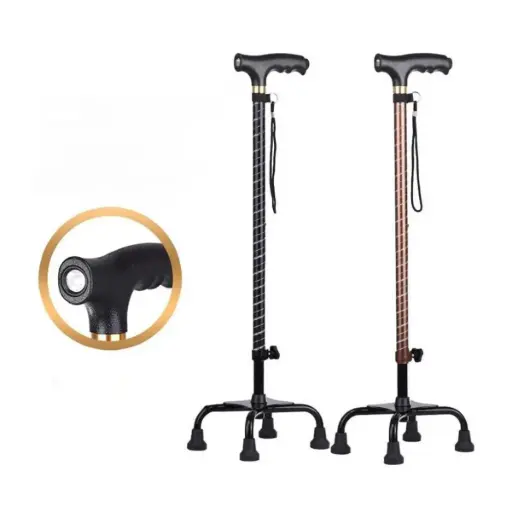 Aluminum Alloy Quad Cane with Light