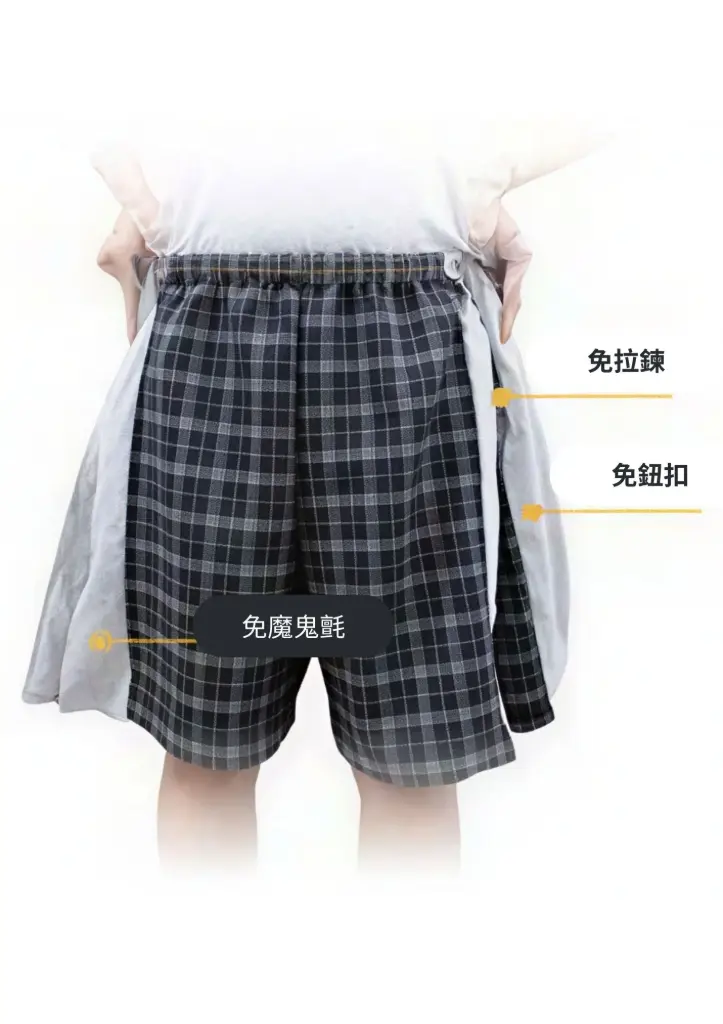 DR.Paul 全開式短褲 (灰格紋)